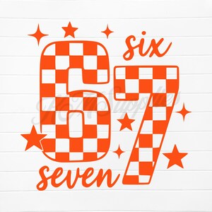 67 rutig png, rutig 67 svg, 6 7 rutig, orange 67 svg, sex sju digital nedladdning, sex sju clipart, 6 7 svg nedladdning, 67 design