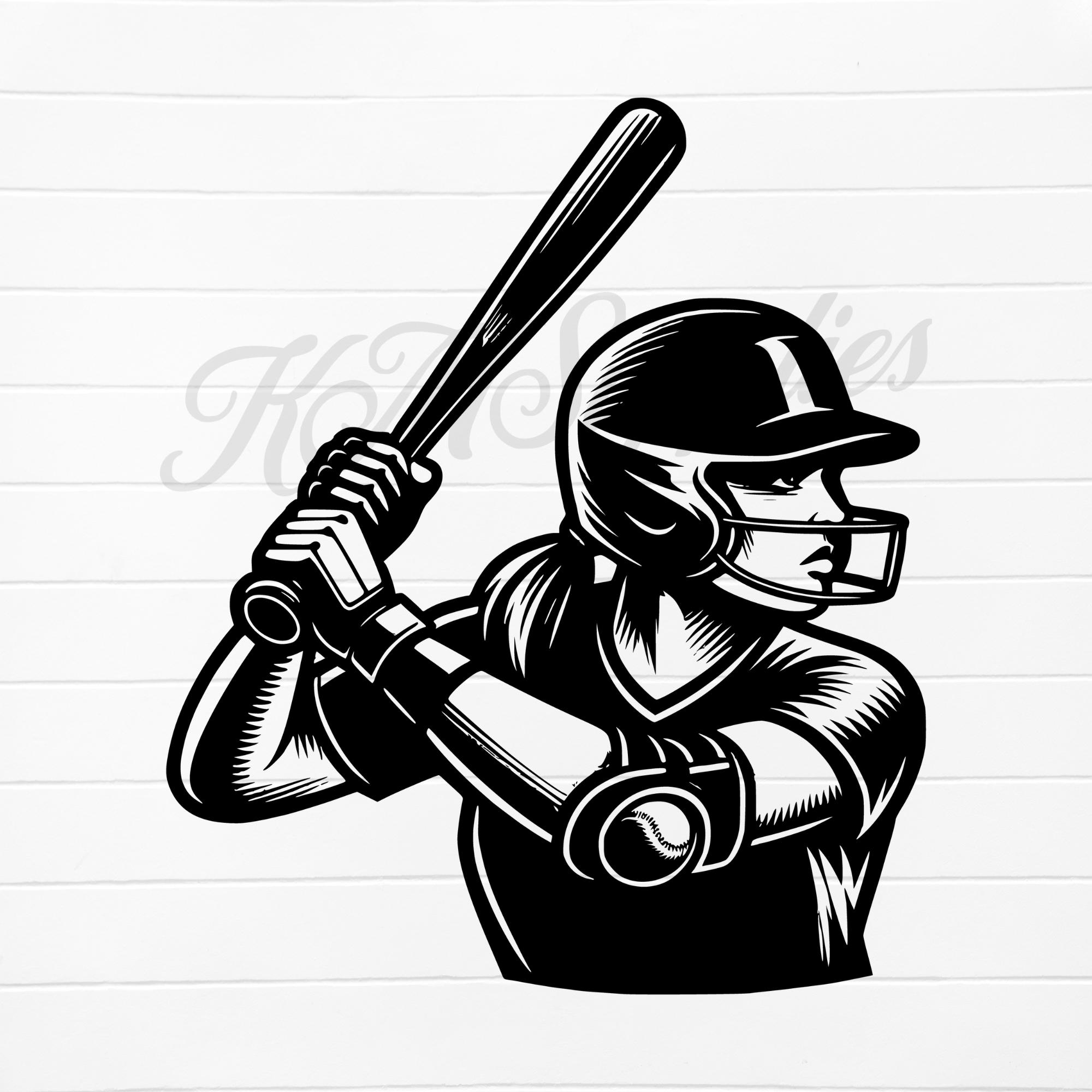 Jugador de softbol SVG, jugador de softbol PNG, jugador de softbol con cola  de caballo SVG, archivo SVG de softbol, archivos PNG de softbol, diseño, image size:2000x2000