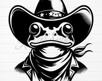 rana vaquera SVG, rana vaquera PNG, rana con sombrero de vaquero SVG, rana vaquera PNG, rana occidental SVG, rana occidental PNG, rana divertida SVG, rana divertida PNG