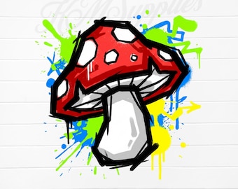 Pilz png für Shirt, Pilzsublimation, bunter Pilz, psychedelischer Pilz png, Pilz psychedelische Kunst, Pilz herunterladbar