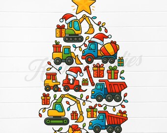 construction truck christmas png, construction truck christmas, construction christmas digital download, construction christmas png, xmas