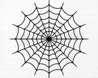 Puede incluir: Ilustración en blanco y negro de una telaraña. La telaraña es circular y tiene un diseño radial.