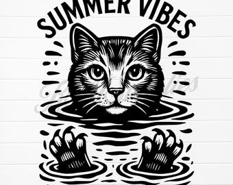 summer vibes cat png, cat summer svg, cat summer vibes shirt png, summer cat svg, summer vibes digital download, summer vibes clipart, cats