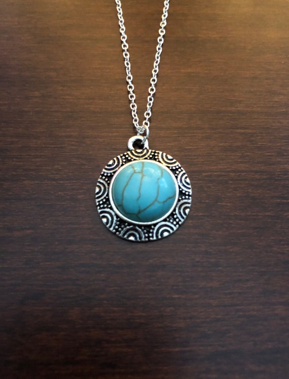 Etsy turquoise pendant discount
