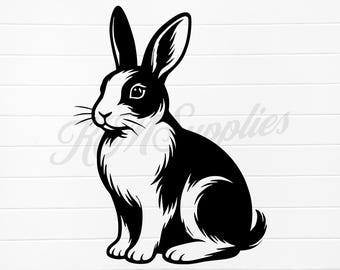 rabbit silhouette clip art, rabbit png, rabbit svg, simple rabbit silhouette, rabbit digital download, rabbit vector graphic, rabbit image