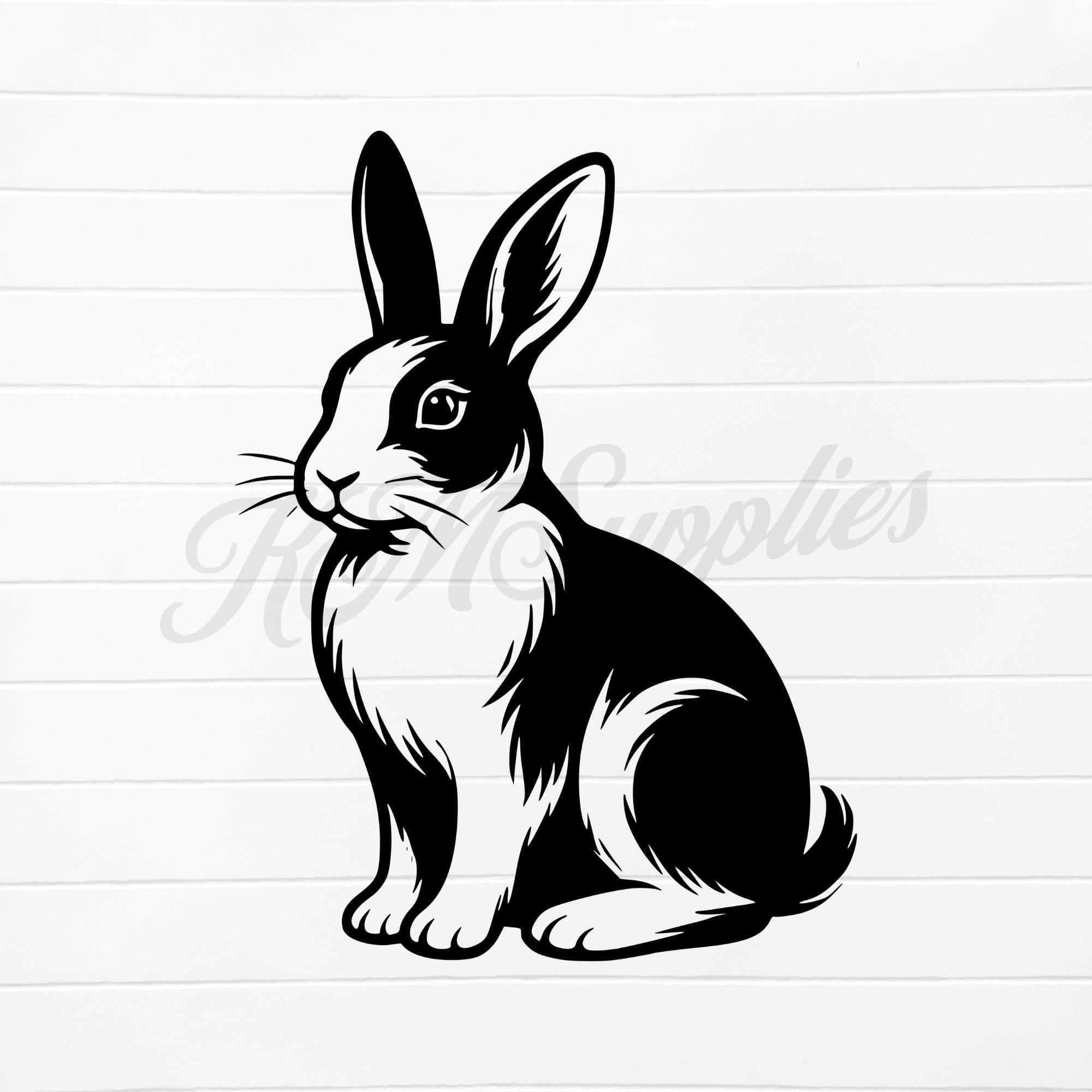 Simple Rabbit Silhoutte Rabbit Silhouette Clip Art, Rabbit Png, Rabbit Svg, Simple Rabbit ...