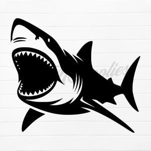 great white shark svg, great white shark png, angry shark svg file, silhouette shark svg file, shark png clipart, shark svg files, shark png