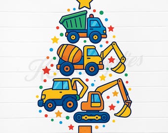 construction truck christmas png, construction truck christmas, construction christmas digital download, construction christmas image, xmas