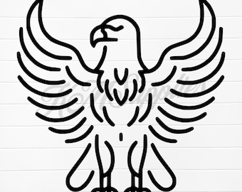 eagle line svg, eagle line art, eagle outline svg, eagle silhouette svg, eagle bird svg, eagle bird png, eagle digital download, png eagle