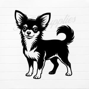 ロングコートチワワ犬SVG、チワワ犬のシルエット、DXF、PNG - Etsy 日本