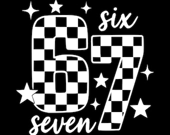 67 checkered png, checkered 67 svg, 6 7 checkered, white six seven png, white 6 7, six seven digital download, six seven clipart, 67 images