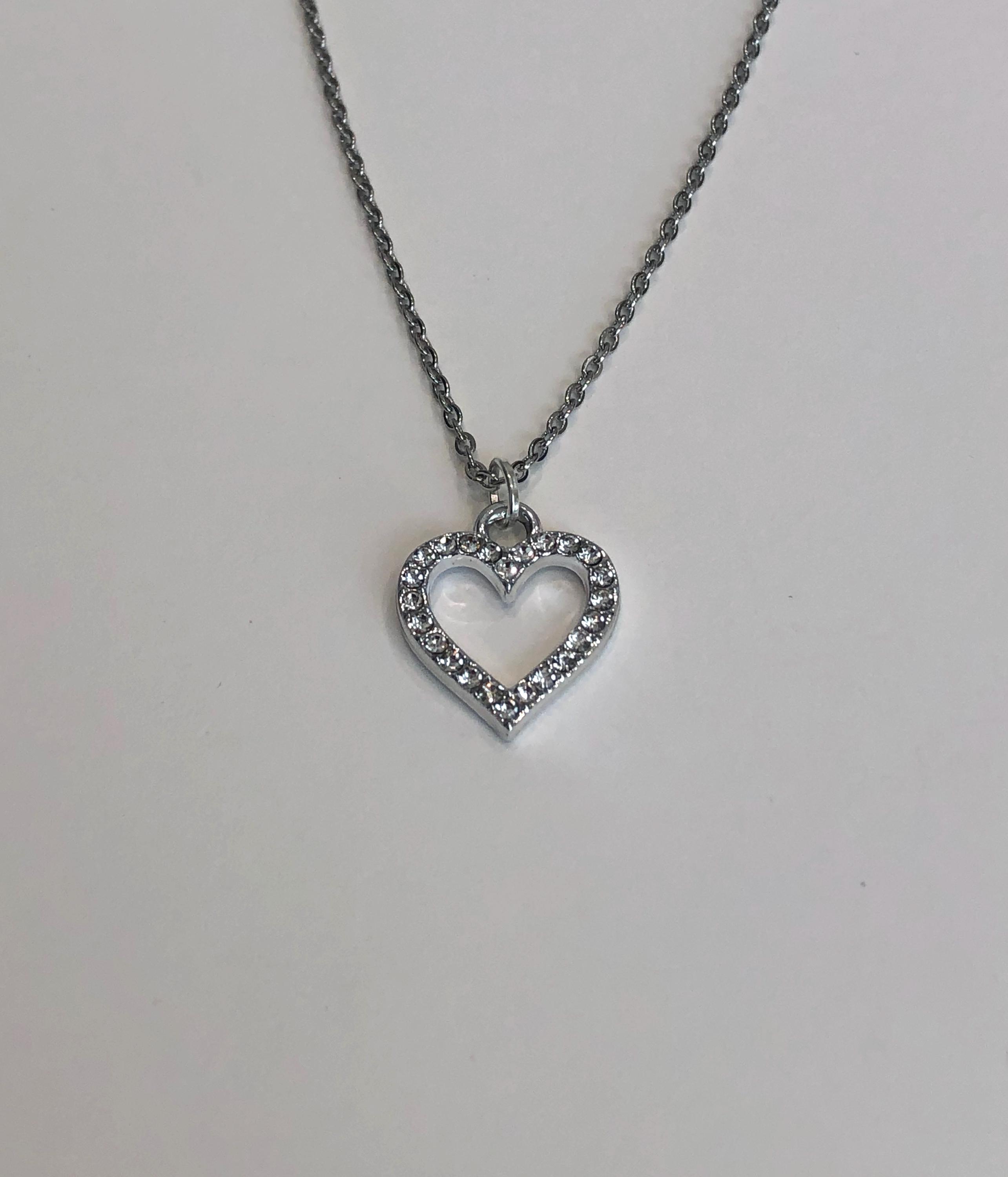 ★ROSEMONT★ Silver Heart Beads Necklace RC24B12A Pebble Heart Necklace - Brighton