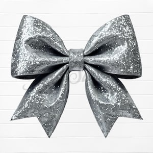 silver bow png, silver glitter bow png, silver glitter bow clipart, bow digital download, bow coquette png, bow sublimation designs, bow png