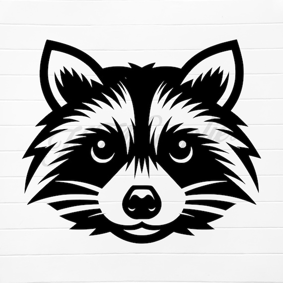 raccoon face svg, raccoon head clipart, raccoon head svg, raccoon digital download, raccoon vector file, raccoon logo svg, cute raccoon png