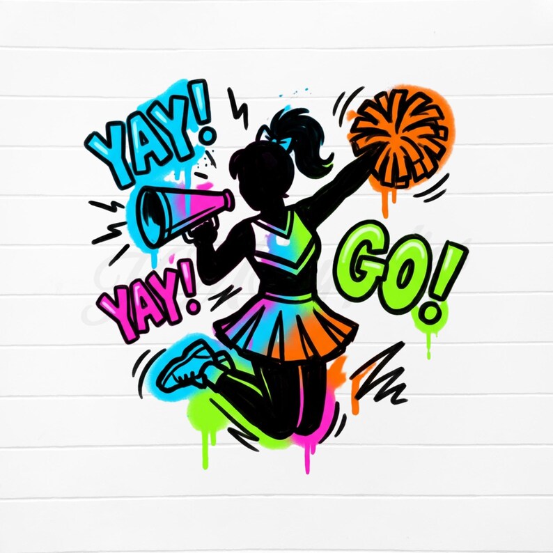 Cheerleader Clipart Png, Cheer Graphics for Shirt, Cheerleading Designs ...