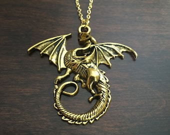 dragon necklace, dragon jewelry, gold dragon, gold dragon necklace, dragon pendant, dragon gift, necklace dragon, dragon necklace gold, gift