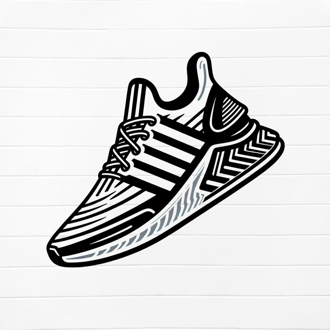 How To Easy Adidas Drawing Running Shoe Svg, Running Shoe Png