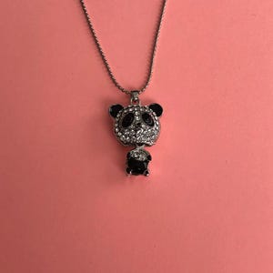Panda Necklace Personalized Custom Photo Round Pendant Adjustable Stainless Steel Necklaces Gift Box Men Women Mothers Valentine S Jewelry