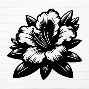 Azalee svg, Azalee png, Azalee digitaler Download, Azalee Blume svg, Azalee vektor, Azalee download png, Blumen Silhouette Bild, svg Blume