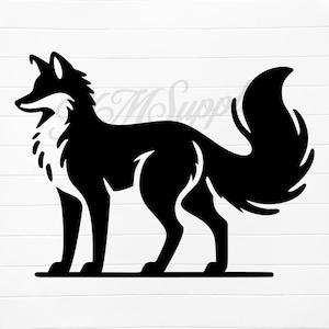 fox silhouette, fox silhouette black, fox silhouette clipart, silhouette fox, simple fox svg, fox digital, black fox svg, fox clipart svg