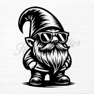 cool gnome png, cool gnome svg, cute gnome design svg, gnome clipart digital download, gnome svg file, gnome silhouette, gnome vector png