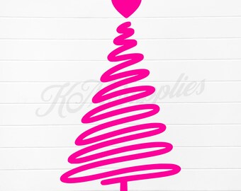 Árbol de Navidad rosa SVG, clipart de árbol de Navidad rosa PNG, corazón navideño PNG, árbol de Navidad rosa digital, archivos SVG de Navidad rosa, Navidad