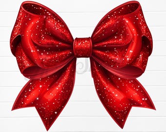 red bow png, red bow sublimation download, red coquette bow png, glitter bow png, bow digital download, colorful bows clipart, cute bow png