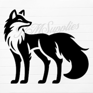 fox silhouette, fox silhouette black, fox silhouette clipart, silhouette fox, simple fox svg, digital fox svg, clipart fox silhouette, fox