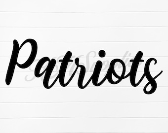 patriots word svg, patriots handlettered svg, patriots school spirit png, patriots png download, patriots cheer, mascot hand lettered design
