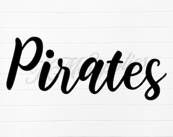 pirates script, pirates hand lettering, pirates school spirit png, pirates school mascot png, pirates team name, mascot hand lettered design