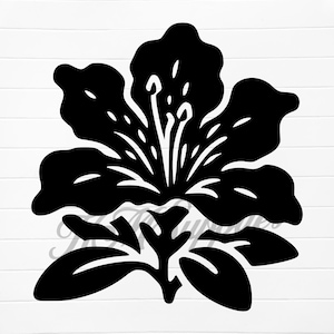 Azalee svg, Azalee png, Azalee digitaler Download, Azalee Blume svg, Azalee vektor, Azalee download png, Blumen Silhouette Bild, svg Pflanzen