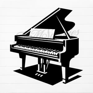 piano silhouette, piano svg file, piano png clipart, digital piano, grand piano svg, grand piano png, grand piano clip art, piano clipart