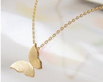 Gold Butterfly Necklace, butterfly necklace, butterfly jewelry, butterfly pendant, small butterfly necklace, jewellery, gold butterfly