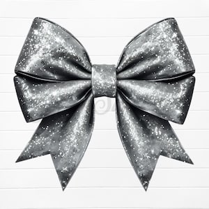silver bow png, silver glitter bow png, silver glitter bow clipart, bow coquette png, coquette bow sublimation file, bow sublimation designs