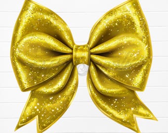 yellow bow png, yellow bow clipart, gold glitter bow png, gold bow png, gold coquette bow picture, glitter bow png, bow digital download