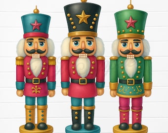 3 nutcrackers png, three nutcracker design png, nutcracker digital png, clip art nutcracker, nutcracker design, colorful nutcracker images