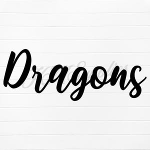 dragons typography svg, dragons cheer png, dragons mascot png, dragons png files, dragons spiritwear designs, mascot hand lettered design