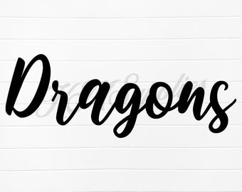 Drachen Typografie svg, Drachen jubeln png, Drachen Maskottchen png, Drachen png-Dateien, Drachen Spiritwear Designs, Maskottchen handbeschriftetes Design