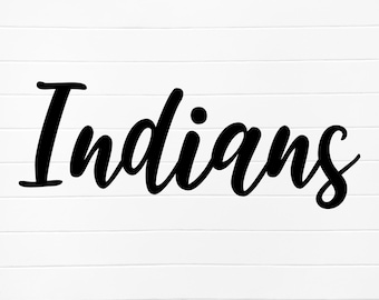 indians typography mascot, indians mascot svg, indians png design, indians cheer png, indians digital download, mascot hand lettered design