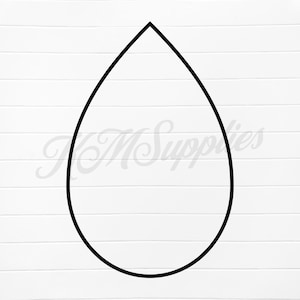 May include: A black outline of a teardrop shape.