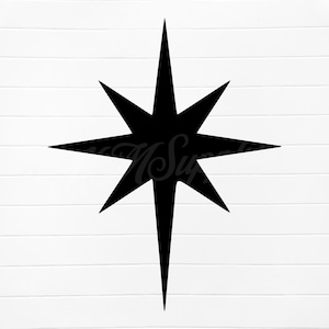 8 point star svg, north star svg, north star png, star silhouette, simple star png, black star svg digital, star clipart png, christmas star