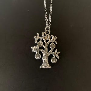 silver money tree necklace, money tree necklace, money tree pendant, money tree jewelry, mini money tree, money necklace, tree necklace
