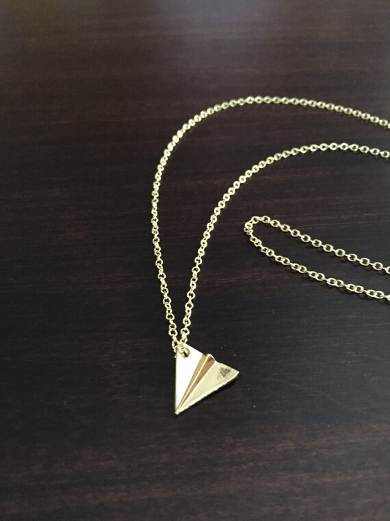 One Direction Harry Styles Paper Airplane Necklace Gold Etsy