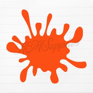 May include: Orange paint splatter design. This graphic is perfect for creating custom iron-on transfers, vinyl decals, or other crafting projects.
