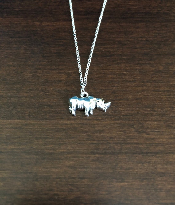 rhinoceros, rhino, rhino necklace, rhino gifts, rhino pendant, rhino  jewelry, animal necklace, animal gifts, animal pendant, animal jewelry