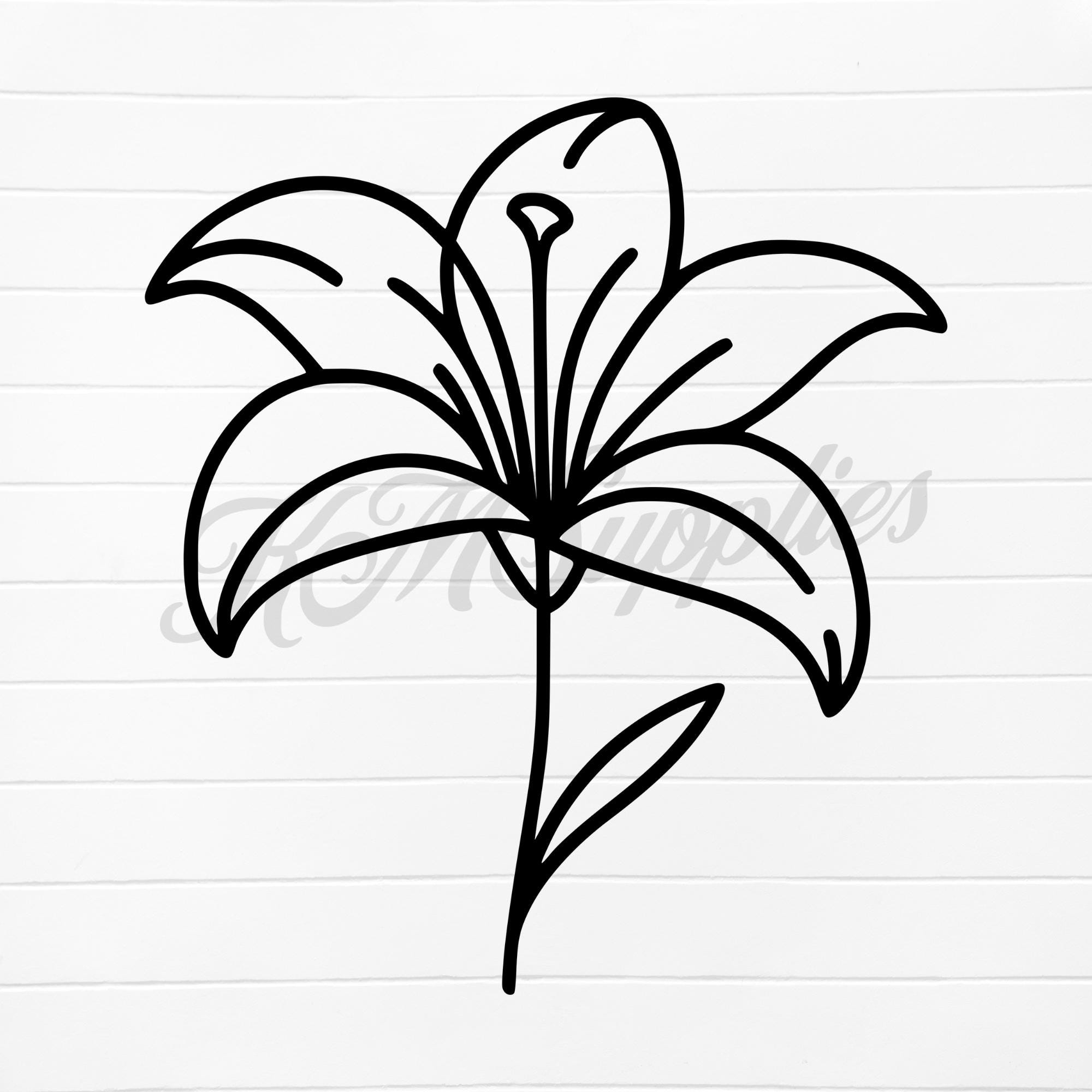Lily drawing outline - Etsy België, image size:2000x2000