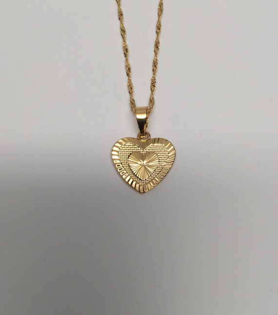 Heart Necklace, Heart, Gold Heart Necklace, Gold Heart Pendant