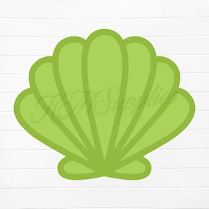May include: A green seashell with a smooth, rounded shape and a textured surface. The shell is a popular symbol of the ocean and is often used in beach-themed decor.