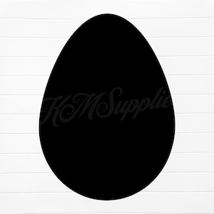 May include: A black silhouette of an egg shape, perfect for crafting and decorating.