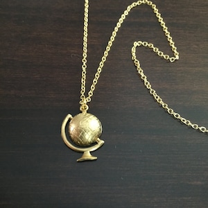 Globe Necklace, Globe, Gold Globe Necklace, World Necklace, World Jewelry, Earth Necklace, Earth Jewelry, Earth, Necklace, Necklace Globe